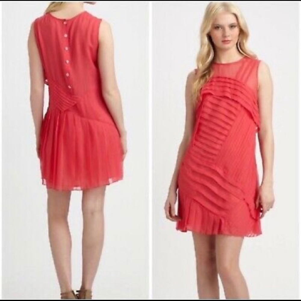 Nanette Lepore All Tuckered Out Dress 0 Pink